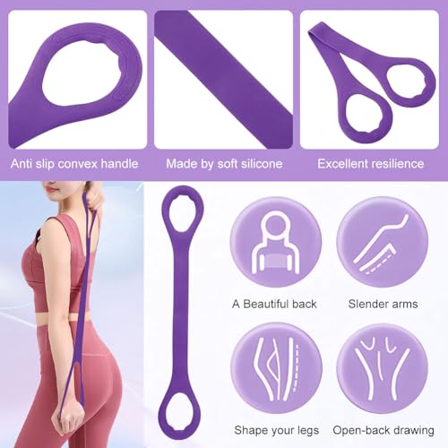 Fitness Resistance Bands- 6 Tube Pedal Ankle Puller with Handle & Tensile Rope for Exercise Sit Up Exercise Equipment Elastic Home Gym Equipment for Women Men - size: 8