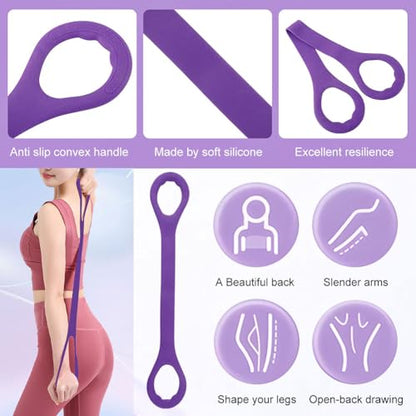 Fitness Resistance Bands- 6 Tube Pedal Ankle Puller with Handle & Tensile Rope for Exercise Sit Up Exercise Equipment Elastic Home Gym Equipment for Women Men - size: 6