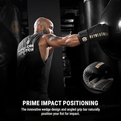 Hayabusa Mayweather Champ Boxing Gloves for Men and Women - color: Black/Gold, size: 14oz