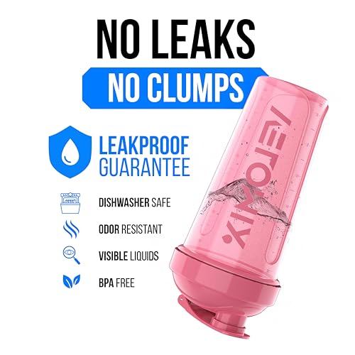 VELOMIX 2 Pack 28oz Protein Shaker Bottle, Pink/Transparent - color: B3) Pink / Transparent