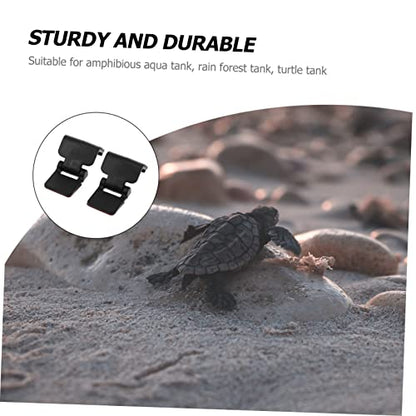 Mikikit Reptile Feeding Tank Buckle 4pcs Tortoise Breeding Box Latch Turtle Aquarium Accessory