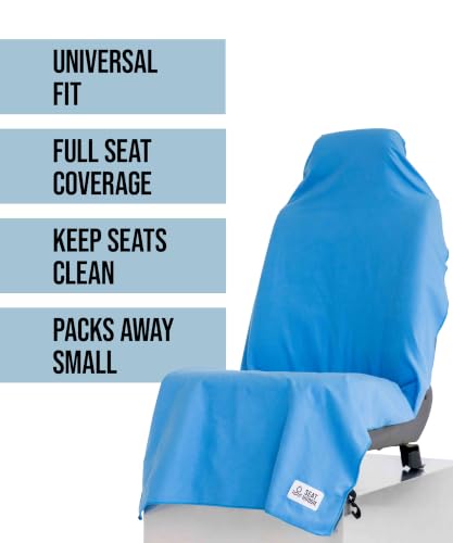 Microfiber Hooded Towel Seat Cover (Navy) - color: Navy