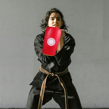 Red PU Martial Arts Strike Shield Kick Pad for Sports Training