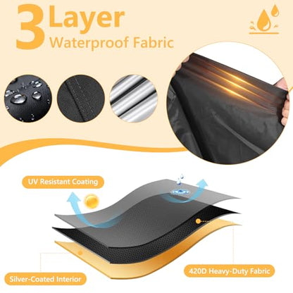 100lb Propane Tank Cover, Heavy-Duty Waterproof Outdoor Gas Cylinder Cover,All-Weather Dustproof,Fits Standard 100lb Tank Cylinder-15.7" Dia x 48.8" H,Black - color: Black, size: 100lb