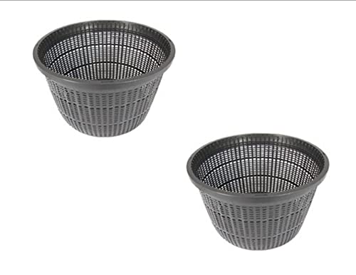 Pond H2o 8" (20cm) Round Water Garden Aquatic Plastic Mesh Pond Plant Flower Basket, Value 2 Pack, Planting Lily Pot Bin, Slotted Mesh Net Planter Pots Baskets Aquaponics, Hydroponics