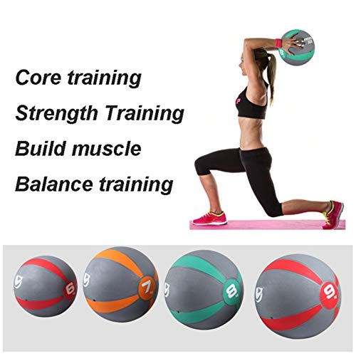 Medicine Balls Rubber Medicine Ball, Aerobic Core Training Elastic Fitness Ball, 1KG/2KG/3KG/4KG/5KG/6KG/7KG/8KG/9KG/10KG (Size : 5kg/11lbs) - size: 5kg/11lbs