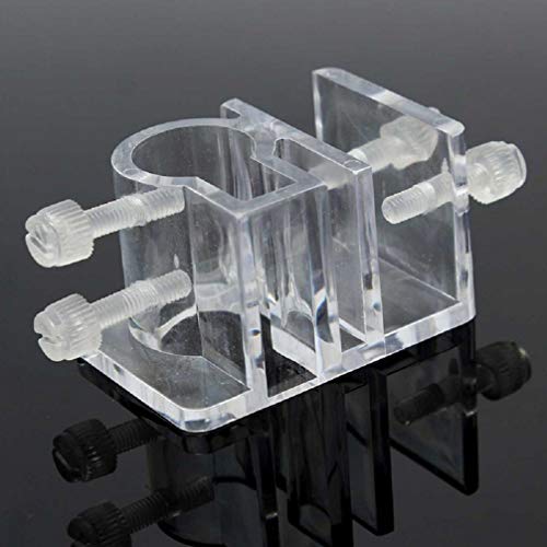 POPETPOP Aquarium Tube Holder,Pack of 4 PCS Acrylic Tube Holder-Aquarium Water Clip Water Tube Clamp Fixed Clip Fish Tank Holder Clamp