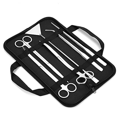 Drfeify Aquarium Stainless Steel Scissor Tweezer Spatula Tool Set for Fish Tank Plant Care