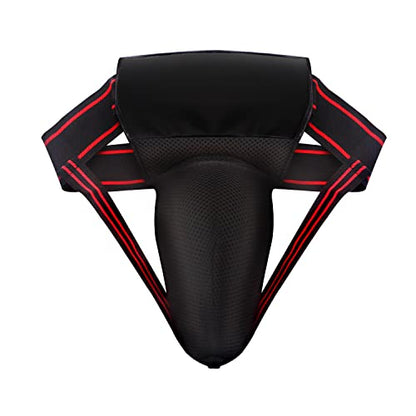 Men's Groin Protector Cup, Boxing MMA Muay Thai Guard, 30-42 in Waist | Protective groin cup for men practicing boxing, MMA, Muay Thai, kickboxing, and other contact sports; fits 30-42 in waists.