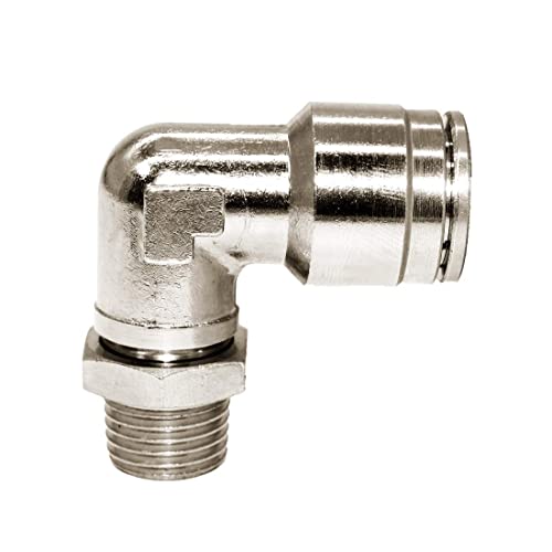 Beduan Brass BPL Push to Connect Air Fittings Elbow 1/2" Tube OD x 1/4" NPT Male 90° Degree Adapter (Pack of 5) - size: 1/2"Tube OD-1/4"NPT, style: 5Pcs