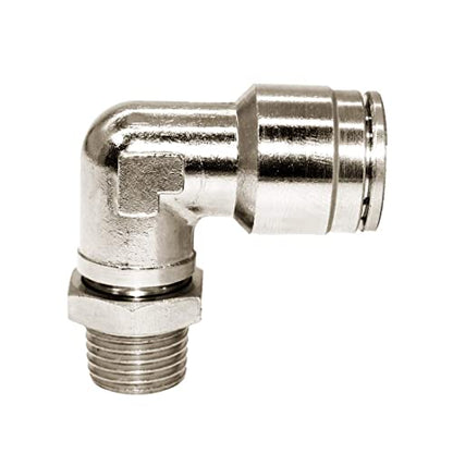 Beduan Brass BPL Push to Connect Air Fittings Elbow 1/2" Tube OD x 1/4" NPT Male 90° Degree Adapter (Pack of 5) - size: 1/2"Tube OD-1/4"NPT, style: 5Pcs