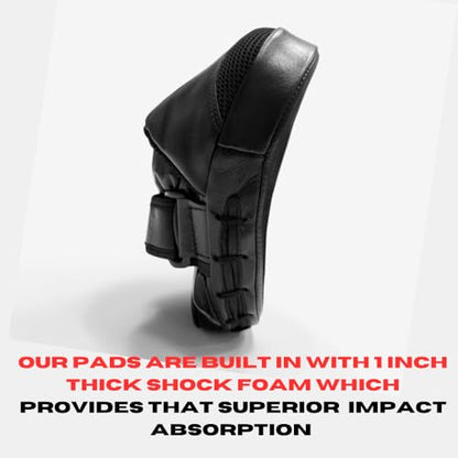 Geezers Boxing Big Precision Curved Coaching Pads,Premium Leather Material Hook and Jab Focus Mitts Pads, Men and Womens Coaching Aid for Hand Target Striking (Grey)