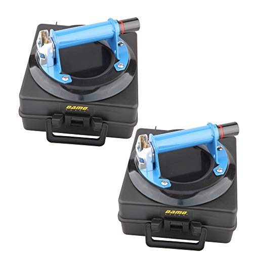 A Pair of DAMO 8" Vacuum Suction Cup Heavy Duty Glass Lifter with Metal Handle and Hand Pump Suction Cups for Glass & Granite Lifting - style: 8" Metal Handle (2 PCS)
