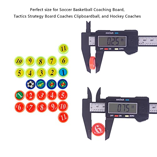 27 Pieces Player Magnets with Number, Premium Magnetic Tactic Board Accessories - Set of 27 Numbered Gel Magnets Pitch for Sports Soccer, Football, Basketball, Baseball, and Hockey Coaches