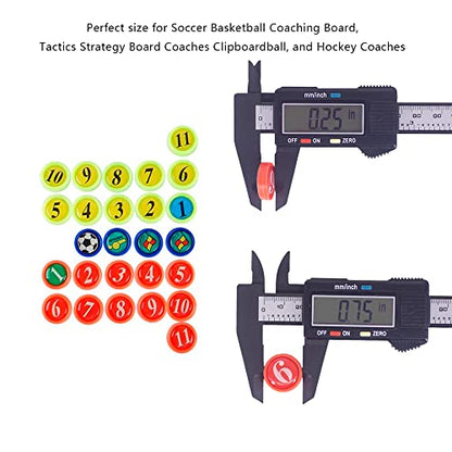 27 Pieces Player Magnets with Number, Premium Magnetic Tactic Board Accessories - Set of 27 Numbered Gel Magnets Pitch for Sports Soccer, Football, Basketball, Baseball, and Hockey Coaches