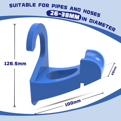 2Pcs Swimming Pool Pipe Holders, Pool Accessories, Pool Hoses for Above Ground Pools, Designed to Fit On Intex Pools - Prevent Pipe Sagging, Improve Pool Hoses Lifespan - color: 2 X [Pipe Bracket] - Blue