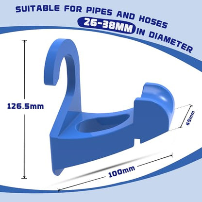 2Pcs Swimming Pool Pipe Holders, Pool Accessories, Pool Hoses for Above Ground Pools, Designed to Fit On Intex Pools - Prevent Pipe Sagging, Improve Pool Hoses Lifespan - color: 2 X [Pipe Bracket] - Blue