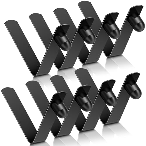 8 Pieces Push Button Spring Clips Tent Pole Clips Stainless Steel Kayak Paddle Spring Snap Clips Locking Tube Pin for Camping Kayak Paddle Tent Pole - color: Black, size: 6mm