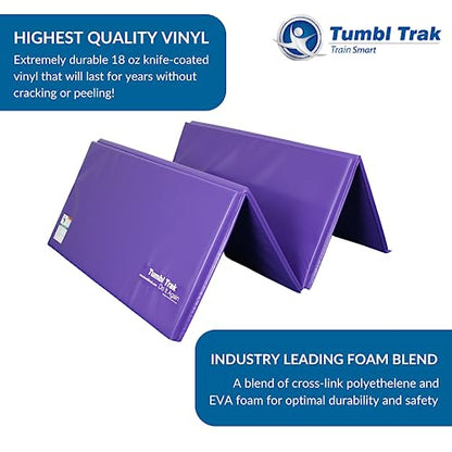 Tumbl Trak Gymnastics Folding Tumbling Panel Mat - color: Purple, size: 4'x8'x2"