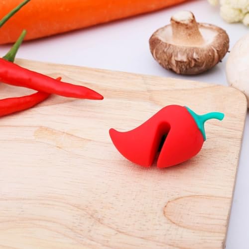 8 Pcs Pot Lid Holder Pepper-Shaped Silicone Lid Lifters Non-Slip Heat Resistance Kitchen Cooking Gadgets Accessories