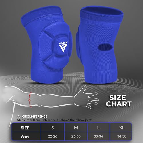 RDX Elbow Pads, Muay Thai MMA Kickboxing Sparring Elbow Guard, Martial Arts Striking Protection,Wrestling Basketball Adjustable MTB Volleyball Compression Padded Sleeve, Men Women - color: Blue White, size: X-Large