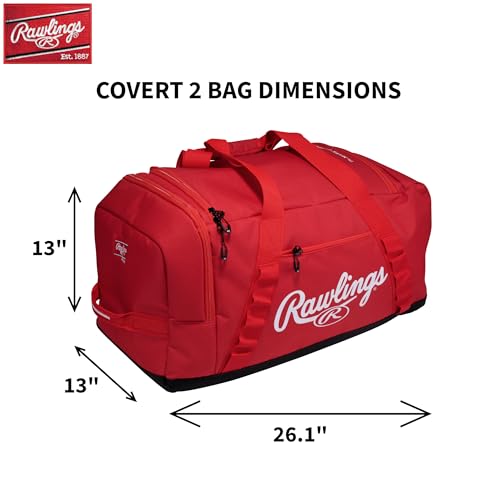 Rawlings Rawlings | Covert2 Duffel Equipment Bag | Baseball/Softball | Multiple Colors - color: Scarlet
