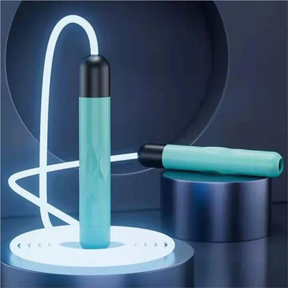 LED Night Glow Jump Ropes Glowing Skipping Rope for Adjustable Adults Portable Training Sports Fitness Equipment(Blue)