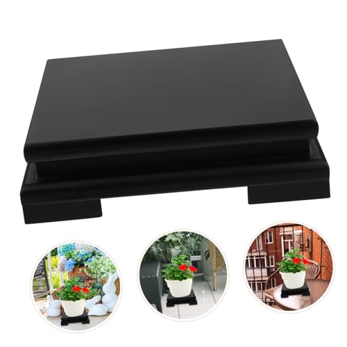 Healifty Solid Wood Square Display Stand Base Height Smooth Surface Flowerpot Holder Pedestal for Teaset Buddha Vase Aquarium and Home Ornament Showcase
