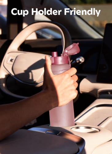 Opard Zip 32oz Plastic Water Bottle Dishwasher Safe, Leakproof Flip-Top Lid, BPA Free Tritan, Wide Mouth Reusable Sports Water Bottle for Gym Hiking Commuting Outdoor Travel and School - color: Sakura Pink, style: 32 Ounces