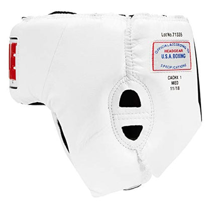 TITLE Boxing Classic USA Boxing Competition Open Face Headgear - Approved for Sparring & Competition; Protects Face & Chin - color: White, size: Medium