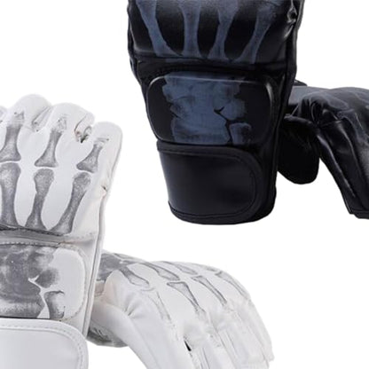 kowaku 2 Pairs MMA Gloves Kickboxing Gloves Half Finger Shockproof with Open Palm Martial Arts Gloves Boxing Fight Gloves for Sanda