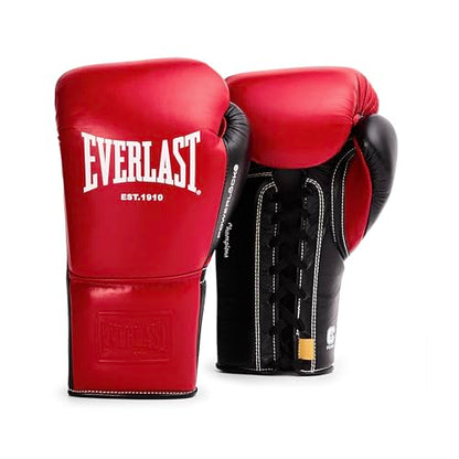 Everlast Powerlock OG Pro Training Boxing Gloves - color: RED/BLK, size: 14 oz