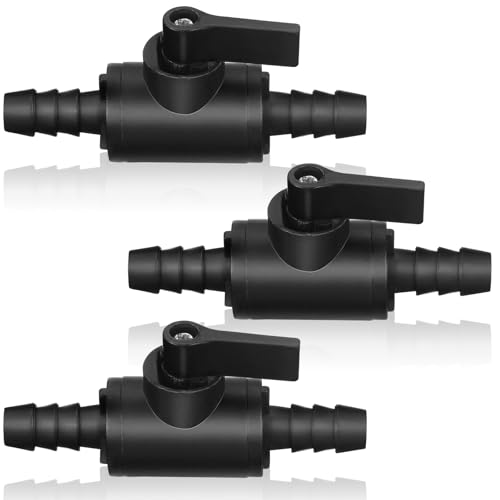 3 Pcs 3/8" Ball Valve Barbed Shut off Valve with 2 Way Hose Barb for Sprayer Drip Irrigation and Aquariums, Compatible with Fimco Sprayer