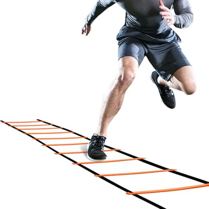 GHB Pro Agility Ladder Agility Training Ladder Speed 12 Rung 20ft with Carrying Bag - color: Orange