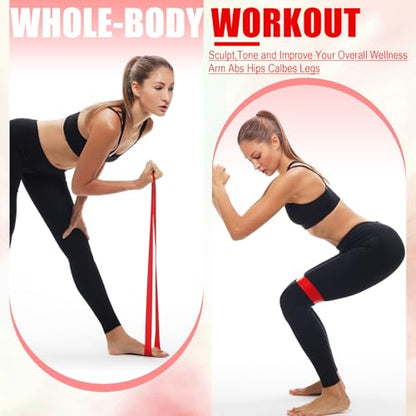 Deekin 20 Pcs Resistance Bands Loop Exercise Bands - color: Red, size: 35-40 lbs