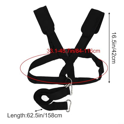 Sled Harness For Exercises, Adjustable Nylon Running Resistances Training Belts With 5.1ft Rope Kit For Footballs Basketballs Strength Building, Black