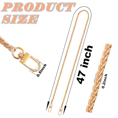 ELANE 4 PCS Purse Chain Straps,47" Purse Straps Purse Chains for Handbags Accessories for Crossbody Bags Purses - color: O-black+silver+light Gold+gold