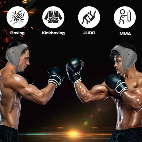 Jerify 2 Pcs Wrestling Headgear for Kid Youth, Grey - color: Grey