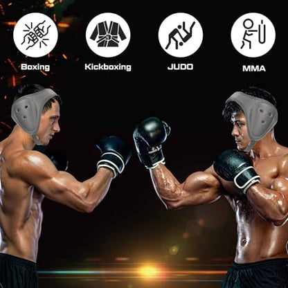 Jerify 2 Pcs Wrestling Headgear for Kid Youth, Grey - color: Grey
