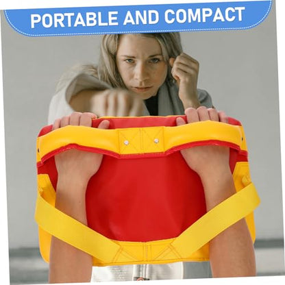 Totority Curved Kickboxing Pad Small Taekwondo Training Shield with Reinforced Handles for Side Kick Practice in Martial Arts and Boxing