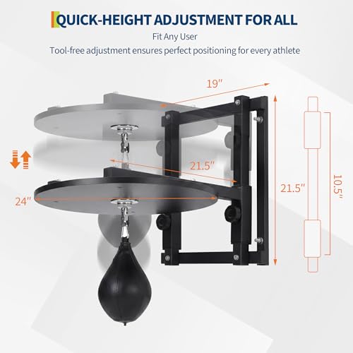 Garvee 24 Inch Adjustable Speed Bag Platform Kit with 360° Swivel, Wall Mount Boxing Punching Bag Stand, Includes Speedbag and Air Pump