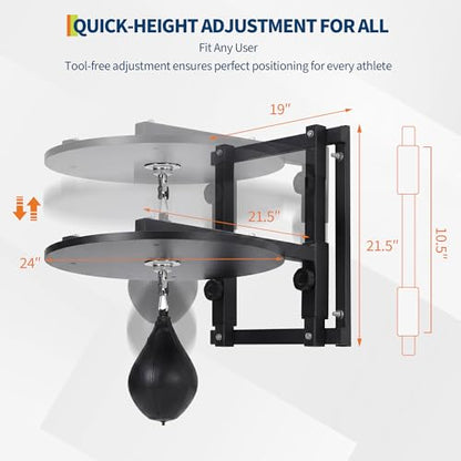 Garvee 24 Inch Adjustable Speed Bag Platform Kit with 360° Swivel, Wall Mount Boxing Punching Bag Stand, Includes Speedbag and Air Pump