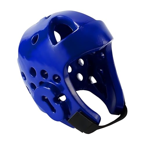 Youth & Adults Taekwondo Karate Headgear MMA Martial Arts Helmet, Soft Head Gear for Martial Art Grappling Muay Thai Kickboxing Taekwondo - color: BLUE, size: Large