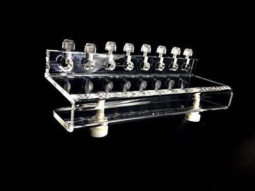 Marine Color The Soft Tube Fixture for Dosing Pump, 8 Tubes Holder, Acrylic Mounting Bracket, Suitable for Aquarium Dosing System, Works with Glass up to 19mm