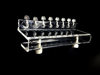 Marine Color The Soft Tube Fixture for Dosing Pump, 8 Tubes Holder, Acrylic Mounting Bracket, Suitable for Aquarium Dosing System, Works with Glass up to 19mm