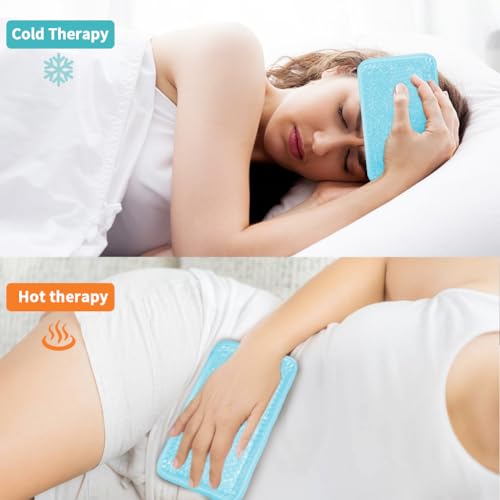 Ice Packs for Injuries Reusable, Hot & Cold Therapy | Gel ice Pack for Pain, Swelling, Injuries of Knee, Shoulder, Foot, Back, Ankle, Neck, Elbow, Wisdom Tooth - style: Rectangle - Blue