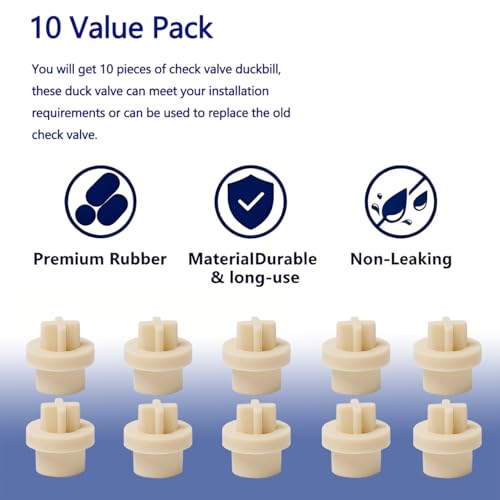 Upgrade MCCVDB0 Check Valve Duckbill Only Replacement for MCCP202 Tube, Compatible with Sten-ner 45, 85, 100 & 170 Series Adjustable & Fixed Pumps, for Regular Maintenance of PUM（10 PCS）