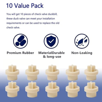 Upgrade MCCVDB0 Check Valve Duckbill Only Replacement for MCCP202 Tube, Compatible with Sten-ner 45, 85, 100 & 170 Series Adjustable & Fixed Pumps, for Regular Maintenance of PUM（10 PCS）