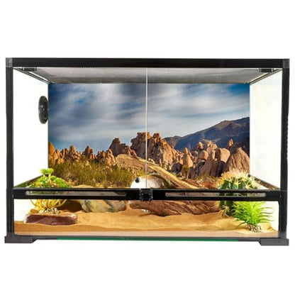 YongFoto Polyester Joshua Tree National Park Photography Background Stones Valley Cactus Shrub Bush Desert Sand Land Backdrop for Photoshoot Wild West Party 72x16 inches Dragon Tank Background - color: Yellow-2, size: 72x16 IN
