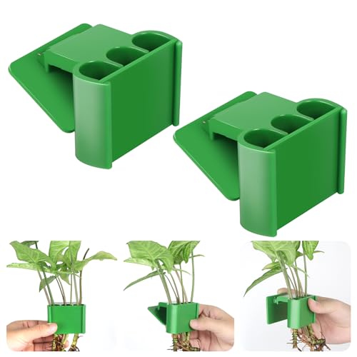 3 Holes Upgraded Aquatic Plant Cup Aquarium Plant Holder for Tank,Aquascape Accessories Decorations- Green 2 Pcs - color: Green 2 Pcs